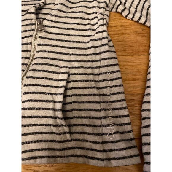 Calvin Klein Performance, women's black striped asymmetrical zipped jacket sz sm - Picture 3 of 9